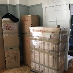 Moving boxes in an apartment